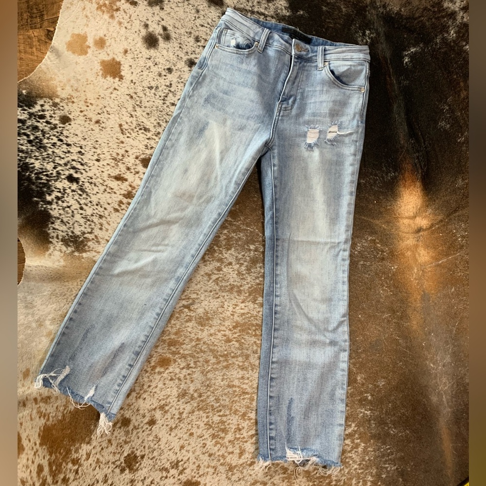 Risen jean crop